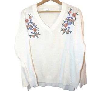 Vintage Floral Embroidered Sweater